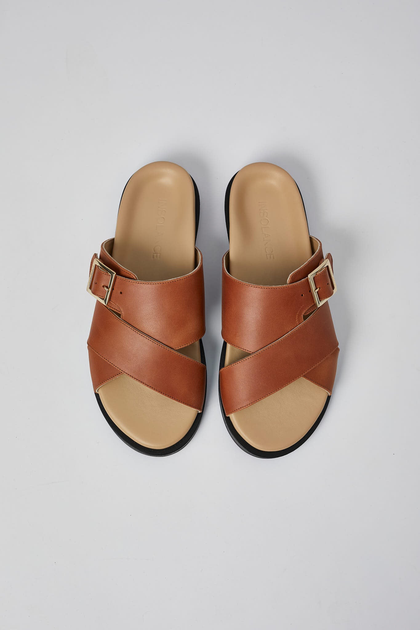 Tan Llafranc leather sandals for men with custom insoles